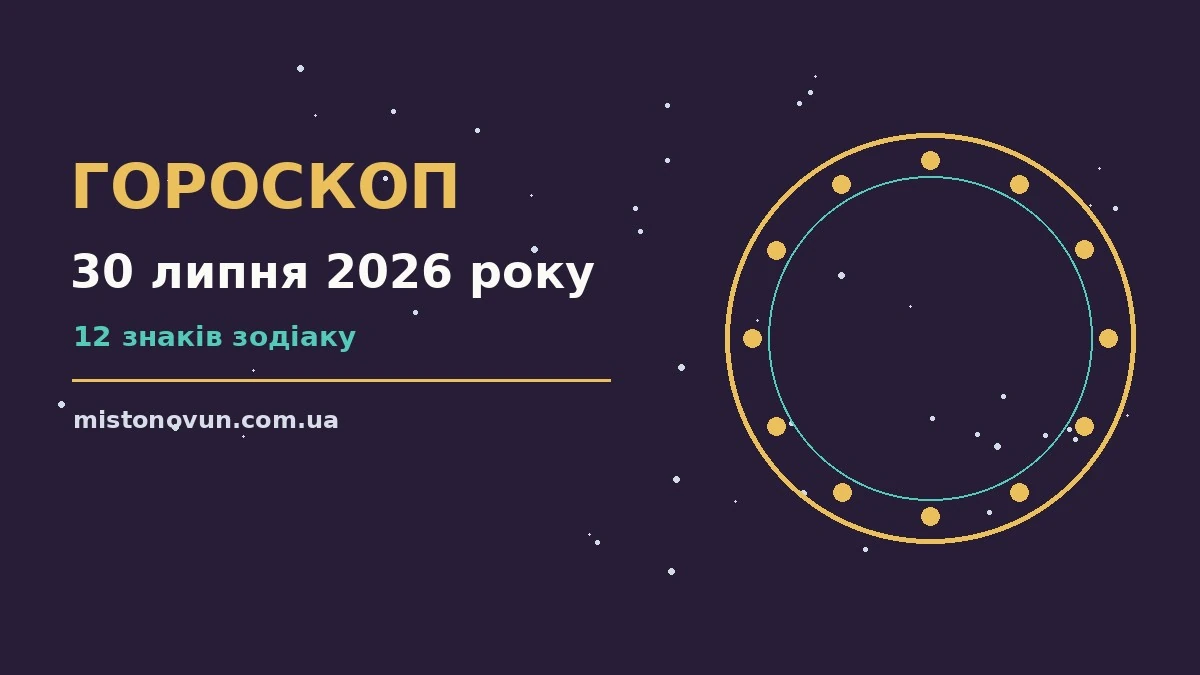 Гороскоп на 30 липня 2026 року: що підготували зорі для планів і важливих справ