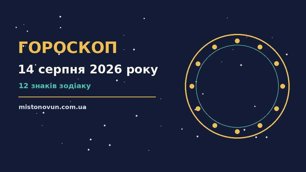 Гороскоп на 14 серпня 2026 року: що підготували зорі для планів і важливих справ
