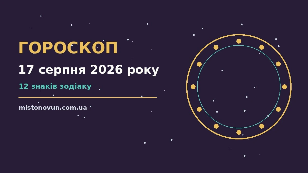 Гороскоп на 17 серпня 2026 року: що підготували зорі для планів і важливих справ