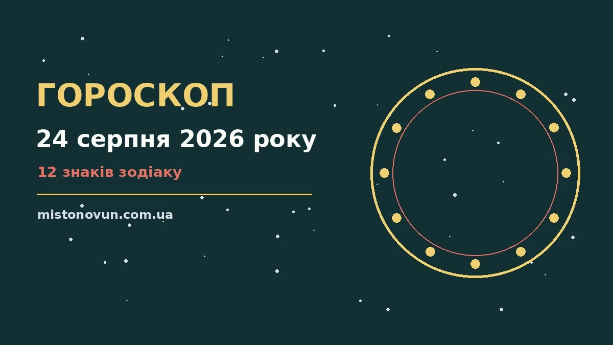 Гороскоп на 24 серпня 2026 року: що підготували зорі для планів і важливих справ