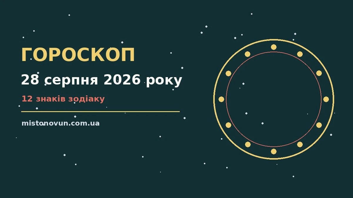 Гороскоп на 28 серпня 2026 року: що підготували зорі для планів і важливих справ