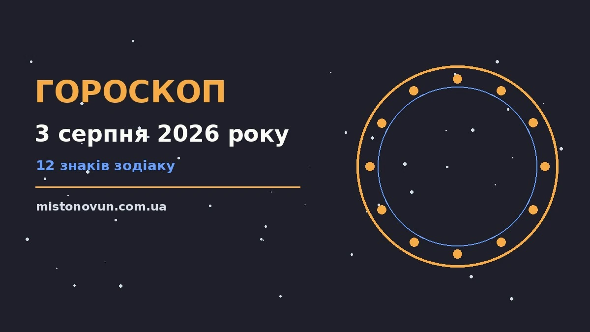 Гороскоп на 3 серпня 2026 року: що підготували зорі для планів і важливих справ