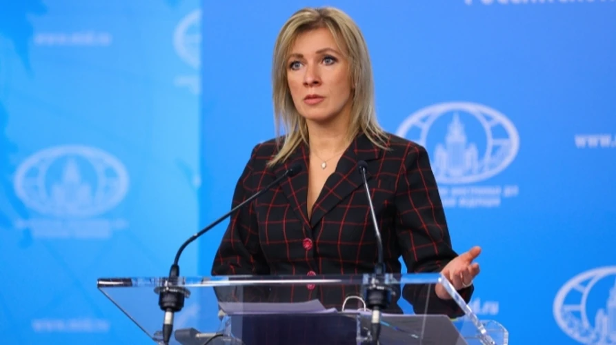 Речниця МЗС Росії Марія Захарова під час брифінгу
