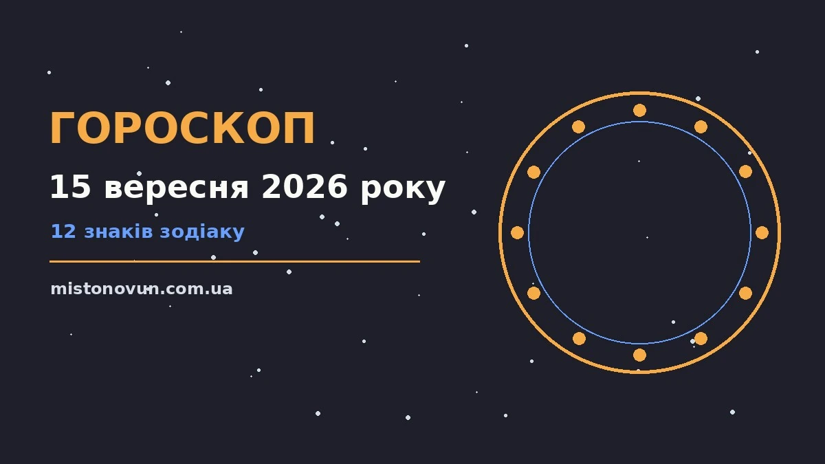 Зоряне небо над міською вечірньою вулицею як символ гороскопу на 15 вересня 2026 року
