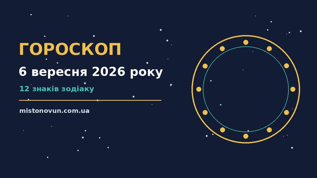 Гороскоп на 6 вересня 2026 року: що підготували зорі для планів і важливих справ